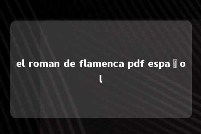 el roman de flamenca pdf español 